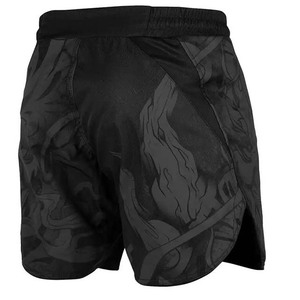 Short de sport athlétique respirant à séchage rapide, extensible dans quatre directions, avec doublure de compression, fermeture éclair et poches pour téléphone, effet délavé - Product Image 2