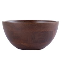 Bol rond classique personnalisé en bois d'acacia, fabriqué à la main, pour les dîners écologiques, les salades et les collations - Inde