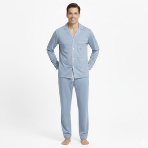 Ensemble de nuit pour homme, confort quotidien, respirant, design décontracté, 100% soie, vêtements de détente pour usage intérieur - Product Image 1