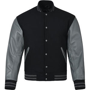 Blouson Bomber de Baseball pour Hommes, Personnalisable, Vente en Gros, Impression de Logo, Uni, Polyester Noir, Garçons - Product Image 6