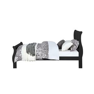 Letto matrimoniale Louis Philippe E. King in finitura nera con struttura in legno resistente - Product Image 5