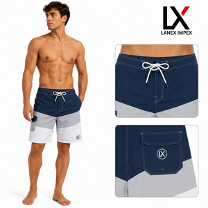 Custom <b>Men</b> Color Block Board Shorts Quick Dry Surf Swim <b>Trunks</b> Beach Shorts with Cargo Pocket Lightweight Water Sports Swimwear - Product Image 2
