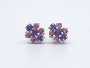 Boucles d'oreilles en tourmaline rose et améthyste, en argent sterling 925, bijoux en pierres précieuses naturelles, cadeau fait à la main pour femmes, élégant - Product Image 6