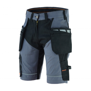 Men's Gray <b>Black</b> <b>Work</b> Shorts With Multiple Pockets Breathable Polyester Cargo <b>Pants</b> for Construction Use - Product Image 5