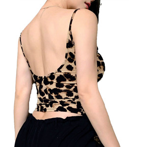 Premium Quality Luxury Wholesale <b>Leopard</b> <b>Print</b> Scoop Neck <b>Crop</b> Cami Women Y2K Streetwear <b>Top</b> Supply for Boutiques women's shirt - Product Image 4