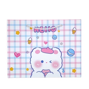 Cute Animal Printed <b>Gift</b> <b>Bag</b> with Plaid Background Eco-Friendly, Durable, and Perfect for Party Favors, Birthdays (Style 02) - Product Image 2