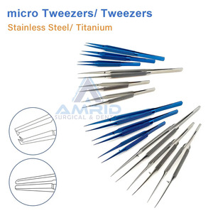Pinzas Microquirúrgicas Oftálmicas de Titanio y Acero Inoxidable para Microcirugía 11cm 18cm de amrid surgical - Product Image 5