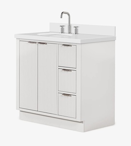 Meuble de salle de bain Phoebe 37 pouces avec vasque décalée à gauche, directement de l'usine, fabriqué au Vietnam - Product Image 2