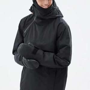 Anorak Noir de Ski et Snowboard avec Capuche, Imperméable, Coupe-Vent 10 000 mm, Respirant, Poches Zippées, Unisexe, Combinaison de Ski Personnalisable à Prix Bas - Product Image 1