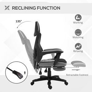 Sedia da Ufficio Ergonomica Grigia con Schienale Alto, Reclinabile, Poggiapiedi, Ruote, Certificata BIFMA, Base in Nylon, Rete Traspirante - Product Image 5