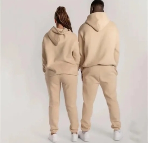 <b>Men</b> & Women Sweat Suit Set Hooded Sweatshirt and <b>Tapered</b> <b>Jogger</b> Pants Comfortable Casual Loungewear OEM Custom Logo Wholesale - Product Image 5