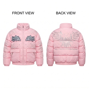 Custom Logo <b>Camouflage</b> Unisex Bomber <b>Jacket</b> Heavyweight 320 GSM Matter Polyester Horizontal Quilted Panels Spring <b>Waterproof</b> - Product Image 4
