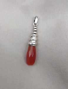 Pendentif en onyx rouge, argent sterling 925, bijoux faits à la main, collier en pierre précieuse unique pour femmes et hommes, cadeau - Product Image 6