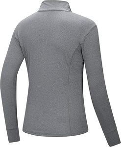 Women's Gray Long Sleeve Zipper Dance Warm-Up Jacket Training Tops Polyester Adult Stage Dancerwear - Product Image 2