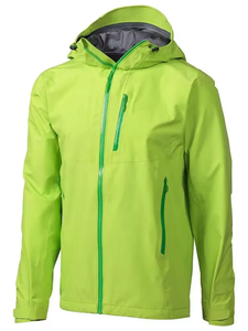 Men's Hooded Windproof <b>Zip</b>-<b>Up</b> <b>Jacket</b> Lightweight Polyester Casual Outdoor Autumn Wear Solid Color Front Pockets Made in Pakistan - Product Image 3