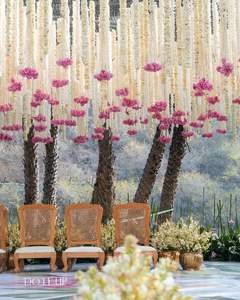 Guirnaldas de Flores Artificiales Hechas a Mano en India, Guirnalda de Campanas de Flores de Rosa Mogra, Fondo para Eventos y Fiestas, Decoración Festiva para Templos y Bodas - Product Image 3