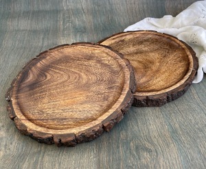 Juego de 2 Salvamanteles Redondos Rústicos de Madera Hechos a Mano de 8 Pulgadas para Ollas Calientes, Platos, Teteras y Sartenes para Mesa de Cocina - Product Image 6