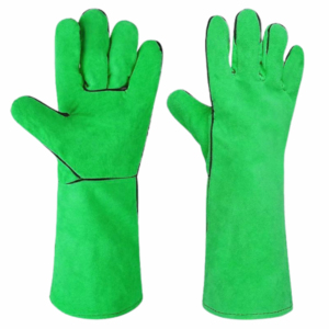 Gants de soudage TIG en cuir pleine paume, résistants au feu, antistatiques, pour le travail au foyer, la grillade et les cheminées - Product Image 6