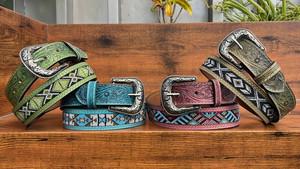 Cinturón de Cuero Estilo Vaquero Hecho a Mano con Cuentas, para Hombre y Mujer, Personalizado, de Alta Calidad, Cuero Genuino de Grano Completo - Product Image 5