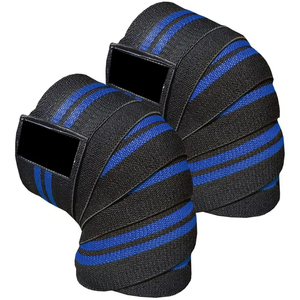 Wholesale <b>Knee</b> <b>Wraps</b> for Squats Powerlifting and Weightlifting Workouts Custom Branding Contract Manufacturing Supplier - Product Image 3