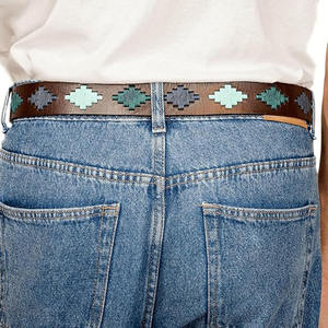 polo belt handcrafted leather waist <b>accessory</b> designed with colorful woven pattern for casual wear riding style and daily use - Product Image 4