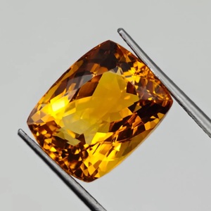 Citrine jaune naturelle taille coussin 17 carats, pierres précieuses facettées taille coussin avec tailles calibrées et sans défauts pour le bricolage - Product Image 2
