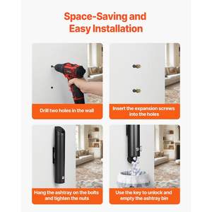 Contenitore per mozzicone di sigaretta da esterno in acciaio inossidabile, montato a parete, per ufficio da giardino, accessori per sigari - Product Image 5