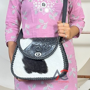 2026 Floral Hand <b>Tooled</b> Genuine Cowhide <b>Leather</b> Crossbody Bag Western Designer Boho Purse Adjustable Shoulder Bag for Women's - Product Image 1