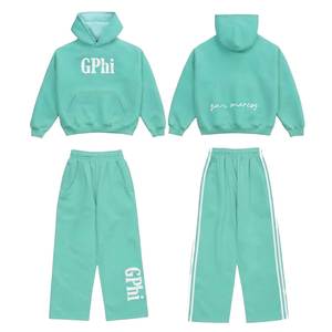 ชุดเซ็ตเสื้อฮู้ดผ้าฟลีซสีเหลืองล้วนลำลองสำหรับผู้หญิง กางเกงขายาวทรงหลวม แต่งขอบตัดกัน คุณภาพสูง - Product Image 5