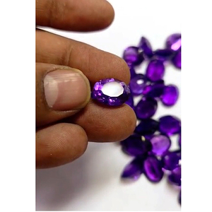 40 pierres précieuses en améthyste violette naturelle, ovales facettées de 12 mm à 16 mm, 348 carats, lot Iroc Sales Katela, pierres brutes coupées, 111,36 $ US pour l'ensemble. - Product Image 6