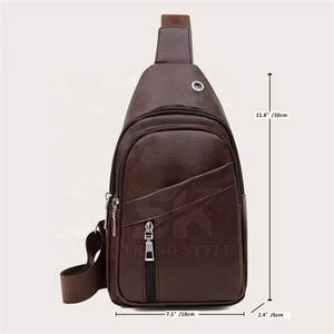 Sac bandoulière en cuir véritable, couleur unie, pour usage quotidien et voyage - Product Image 2