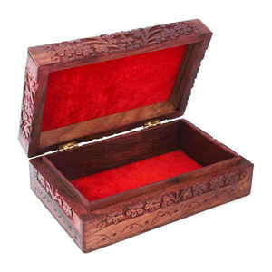 Caja Organizadora de Joyas Moderna y Ecológica de Madera para Mujer, Tallada a Mano con Diseño Decorativo Intrincado, Compartimentos para Almacenamiento de Joyas - Product Image 5