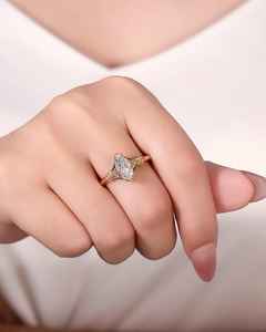 Moissanite 3CT Marquise Cut Art Deco <b>Ring</b> Vintage Style For Women's original <b>925</b> <b>Silver</b> <b>With</b> Gold Plated For Bridal Promise Gift - Product Image 4