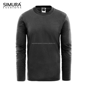 T-shirt à manches longues personnalisé pour homme SIMURA, col rond, couleur unie, vêtement décontracté, anti-rides, prix compétitif, Bangladesh - Product Image 2