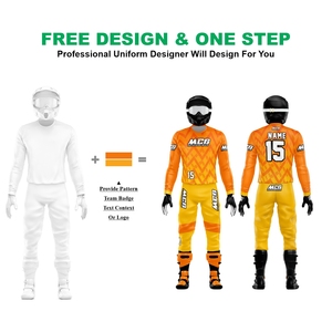 ชุดขับขี่มอเตอร์ครอสผู้ชาย ผ้าไนลอนโพลีเอสเตอร์คุณภาพสูง ลายพิมพ์ซับลิเมชั่นสีนีออนสไตล์วินเทจใหม่ เสื้อเจอร์ซีย์และกางเกงสำหรับแข่งรถ MX - Product Image 2