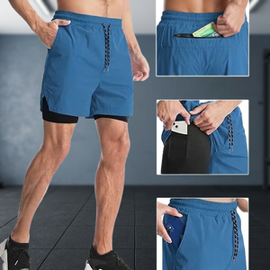 Patch House Breathable Quick Dry Customized Men's Drawstring Closure <b>Athletic</b> Gym Shorts for Workout & Running-Polyester/Cotton - Product Image 2