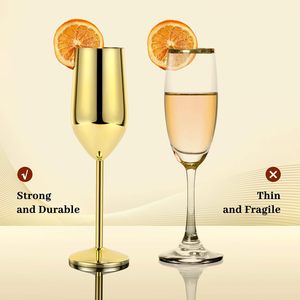 Direct Factory Sale Unbreakable Metal <b>Goblet</b> Copper Gold Plated 250ml Stainless Steel Champagne Flute <b>Goblet</b> Glass - Product Image 6