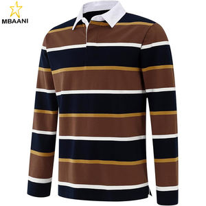 Camisetas Polo para Hombre, a Rayas, de Algodón, que Absorben la Humedad, Clásicas, con Cuello, Casuales, para Golf - Product Image 1