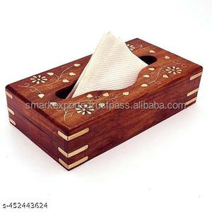 Boîte à mouchoirs en bois rustique avec couvercle coulissant, faite à la main, écologique, durable, porte-serviettes décoratif pour la maison, le bureau, la table - Product Image 5