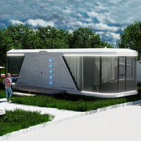 Maison capsule spatiale rectangulaire moderne de luxe, étanche, structure en acier, design de cuisine, camping en plein air, garantie 5 ans