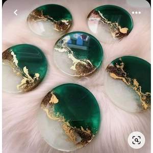 Elegant Resin Coasters Round and Oval Home Styling <b>Beverages</b> <b>Serving</b> <b>Sets</b> - Product Image 2