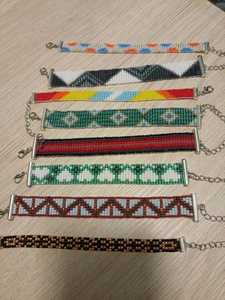 Meilleur bracelet artisanal NOUSHAD fait main avec perles, motifs de pierres diverses, design noir, jaune, argent, certifié IGI, modèle NH-711 - Product Image 3