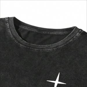 เสื้อยืดผู้ชายสไตล์วินเทจ ผ้าคอตตอนฟอกสี พิมพ์ลายกราฟิก ทรงโอเวอร์ไซส์ พิมพ์ลายโลโก้ด้วยเทคนิค DTG เสื้อผ้าสตรีทแวร์ รับผลิตแบบ OEM ODM จากโรงงาน - Product Image 5