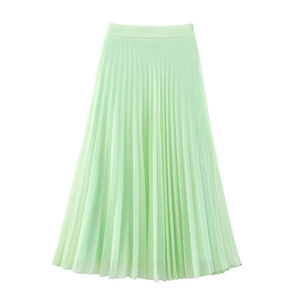 Womens Cotton A Line <b>Skirt</b> <b>Elastic</b> Waist Solid Long Girls <b>Skirt</b> Breathable Plus Size Stylish Fashion Collection - Product Image 2
