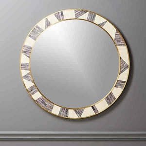 Contemporary Mother of Pearl Inlay <b>Mirror</b> Handmade Wooden Frame <b>Mirror</b> for Modern Home Decor - Product Image 3