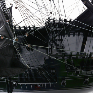 T381 - Maqueta de Barco de Perlas Negras de Madera Hecha a Mano, Gran Velero Pirata Vietnamita, Decoración para el Hogar, 140Lx38.5Wx127H cm - Product Image 4