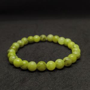Light Green Agate Beaded Bracelet Minimalist Natural Stone 8mm Round Beads Bracelet for Unisex Gemstone Strand - Product Image 1