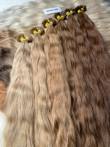 Precio de fábrica 100 gramos punta plana extensiones de cabello humano crudo vietnamita ondulado natural en todos los colores 60 cm - Product Image 6