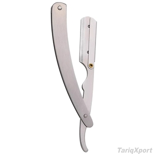 Premium Stainless Steel Barber Cut Throat <b>Razor</b> with Wood Steel Handle Face Body Use <b>Single</b> <b>Blade</b> Custom Colors Custom Logo OEM - Product Image 2