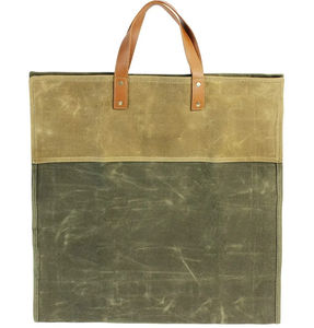 Bolsa de transporte de leña de estilo casual, de lona encerada, con asas de cuero, ligera, plegable, a prueba de olores, para uso en chimeneas. - Product Image 5